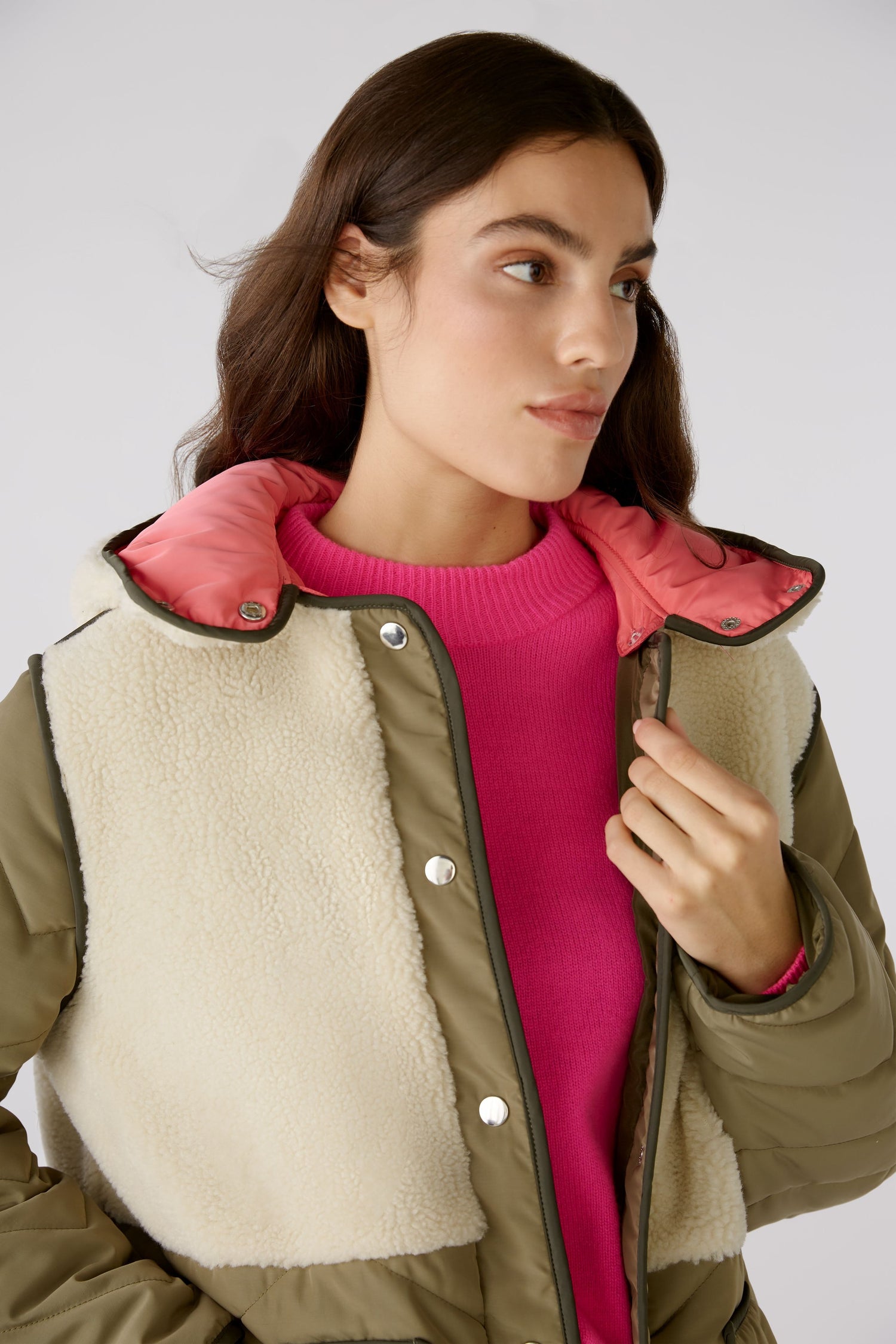 Outdoor Parka Quilted Coat With Faux Shearling Trim_06