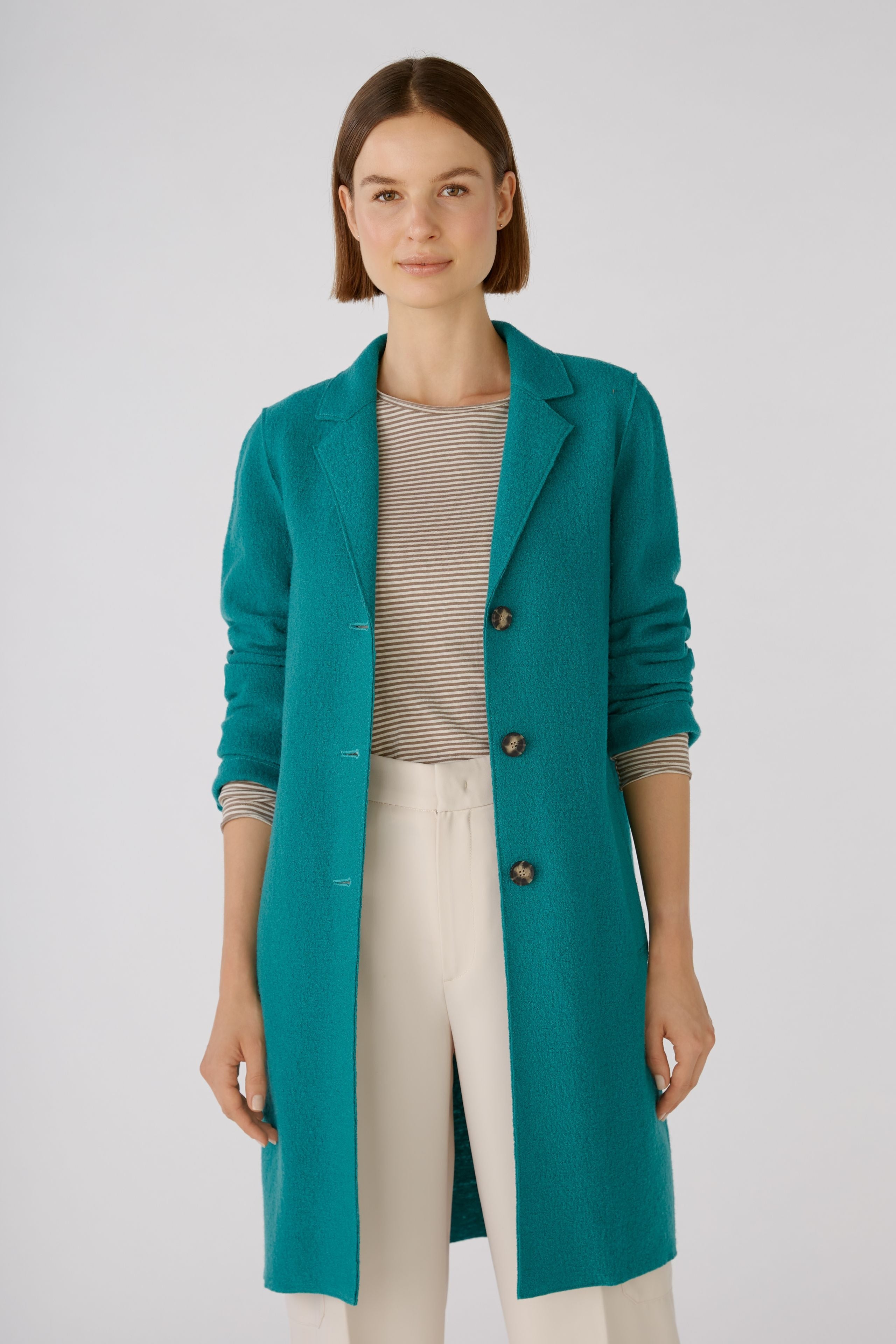 Green boiled wool coat best sale