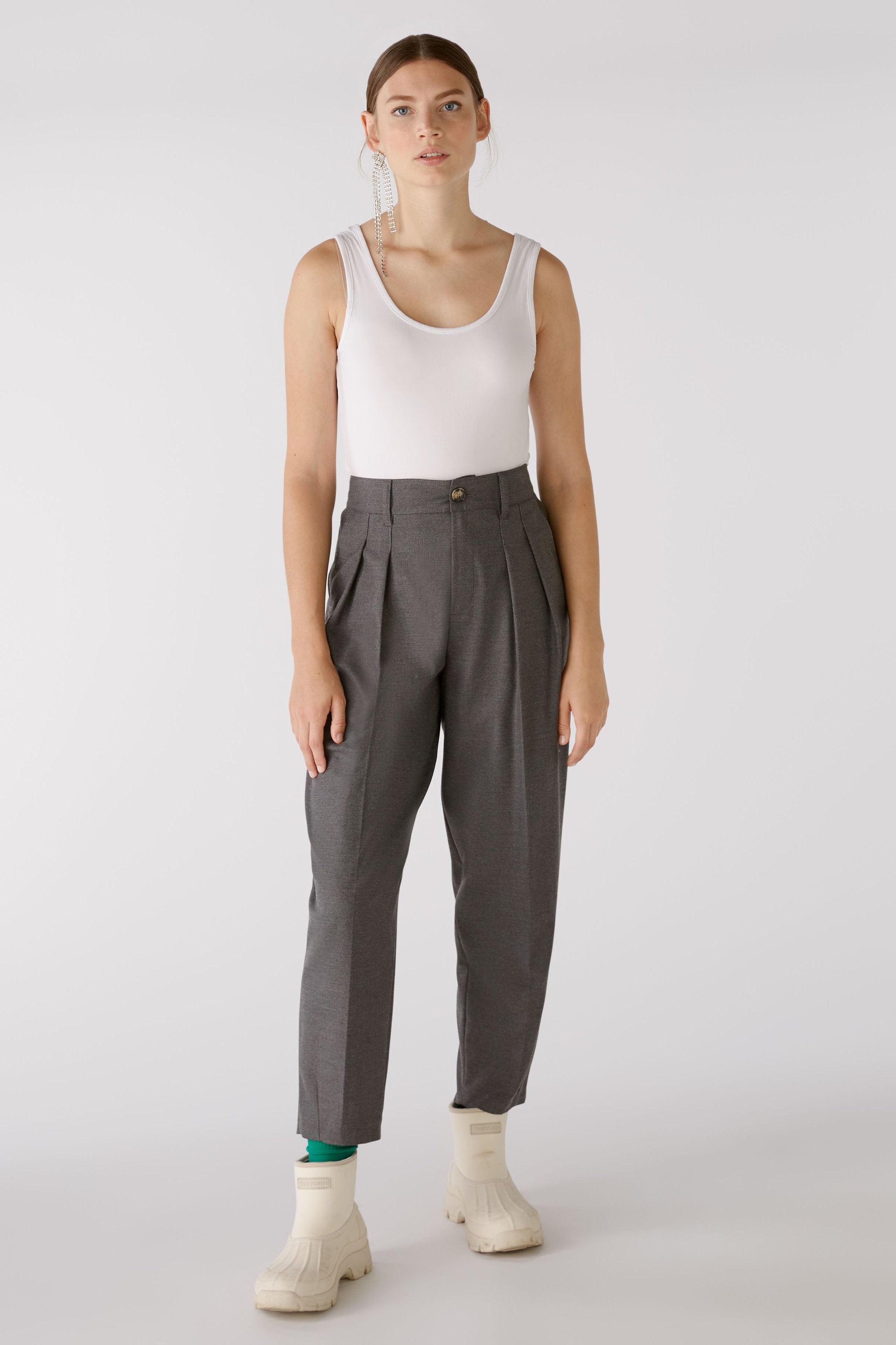 Grey Cropped High Waist Dress Trousers_80061_9783_04