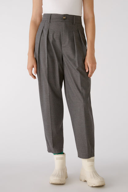 Grey Cropped High Waist Dress Trousers_80061_9783_05