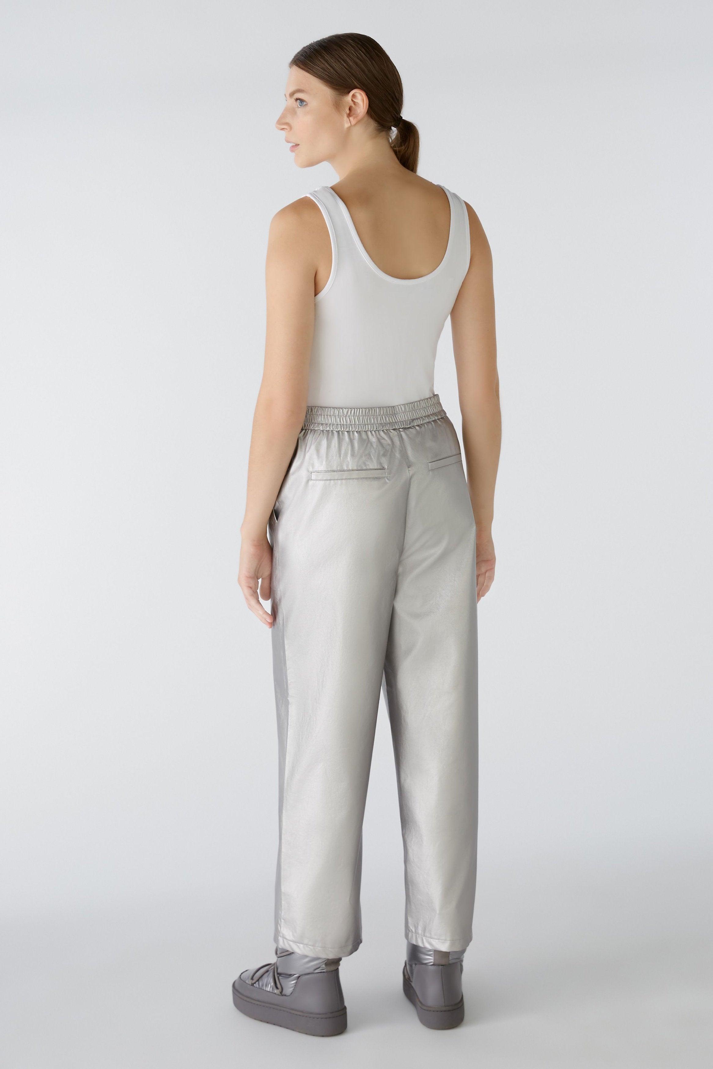 Silver Metallic Slip On Trousers_80153_9600_07