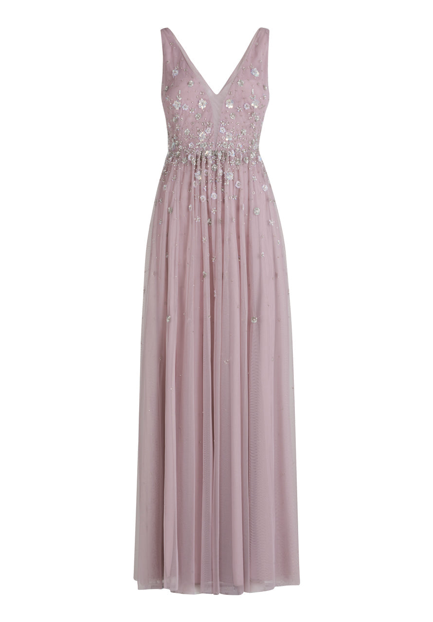 Mauve Dress Long Without Sleeve Vera Mont