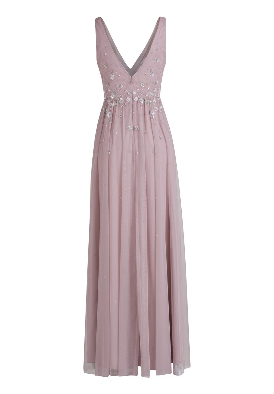 Mauve Dress Long Without Sleeve Vera Mont