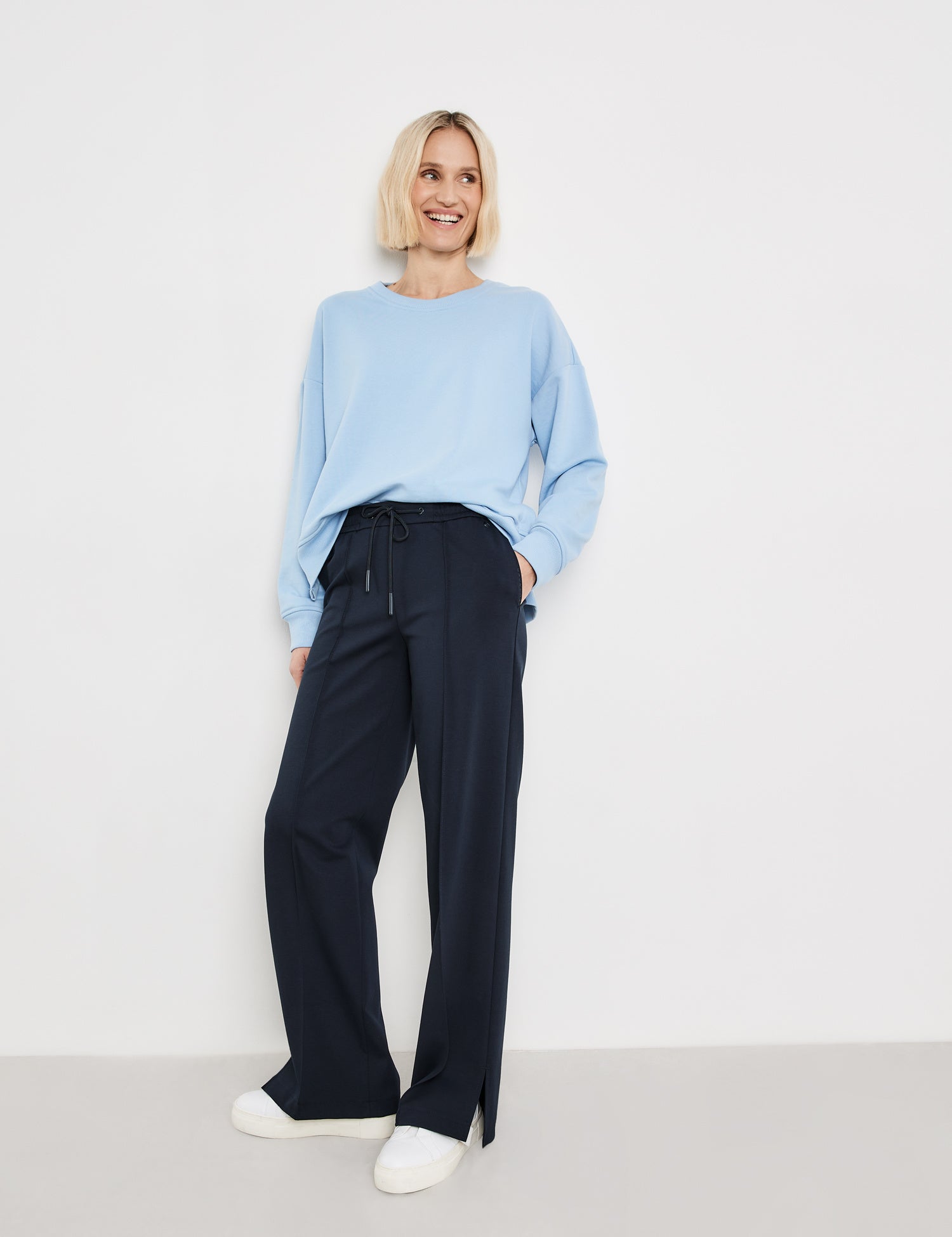 Jersey Trousers With A Wide Leg