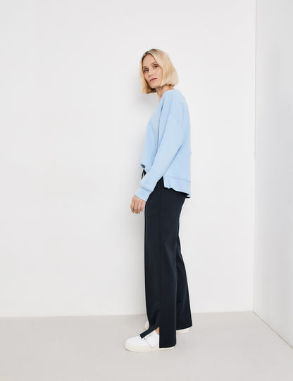 Jersey Trousers With A Wide Leg