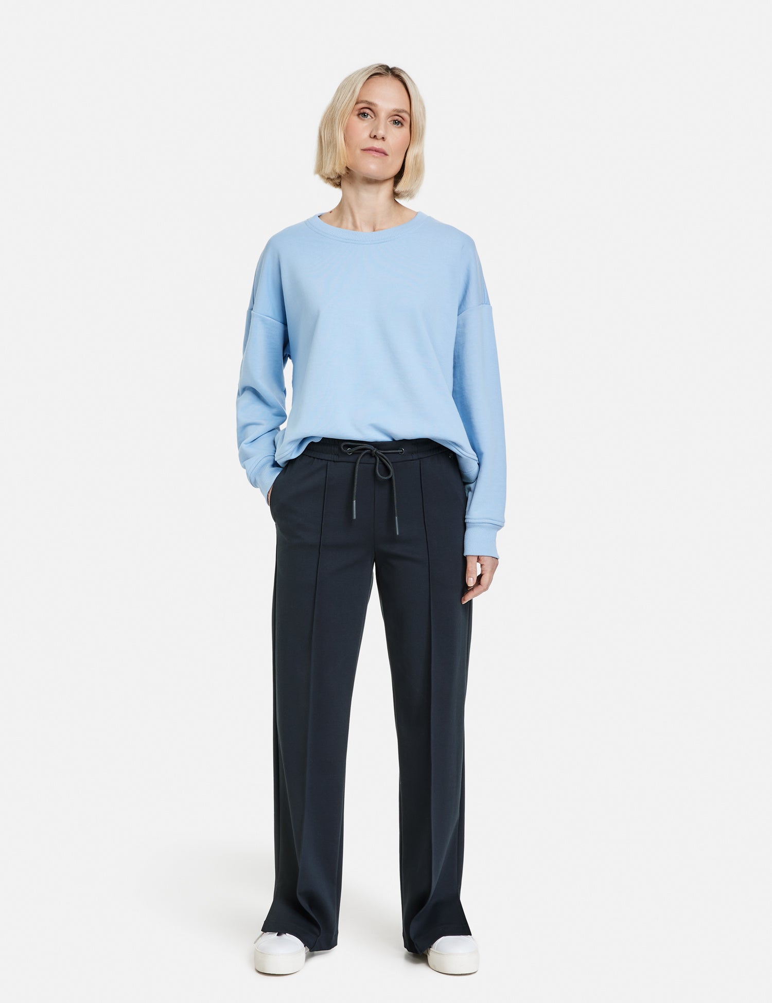 Jersey Trousers With A Wide Leg