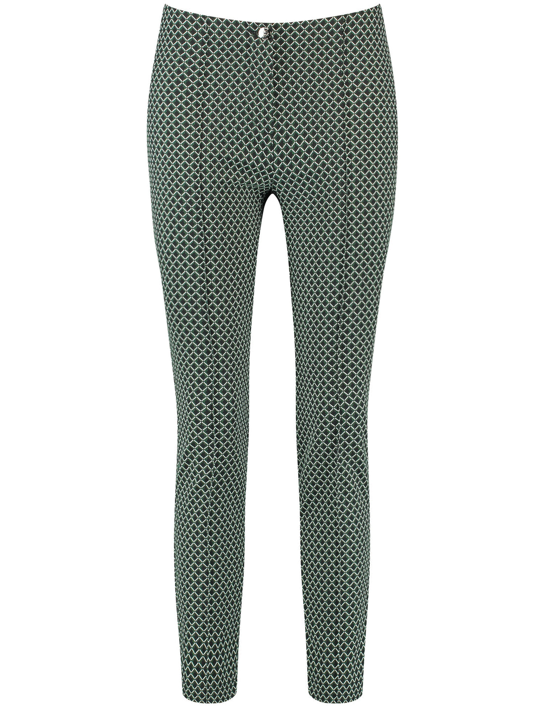 Patterned 7/8-Length Trousers, Slim Fit