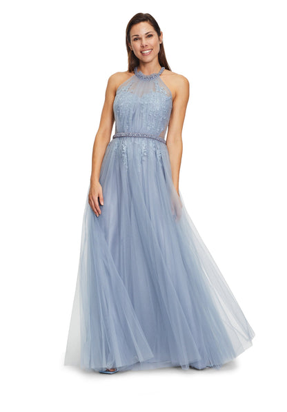 Middle Blue Dress Long Without Sleeve Vera Mont