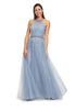 Middle Blue Dress Long Without Sleeve Vera Mont