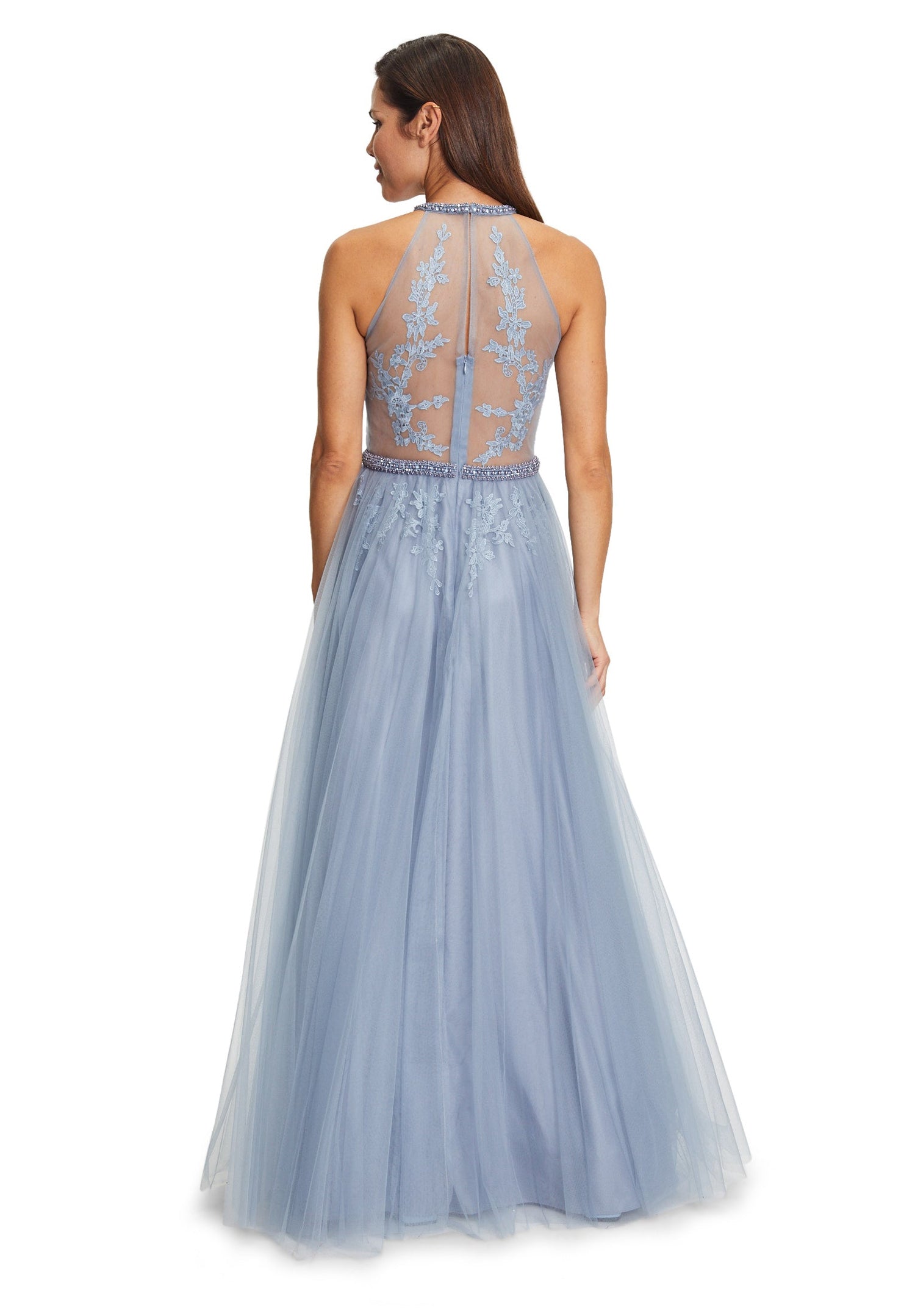 Middle Blue Dress Long Without Sleeve Vera Mont