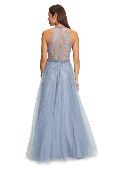 Middle Blue Dress Long Without Sleeve Vera Mont