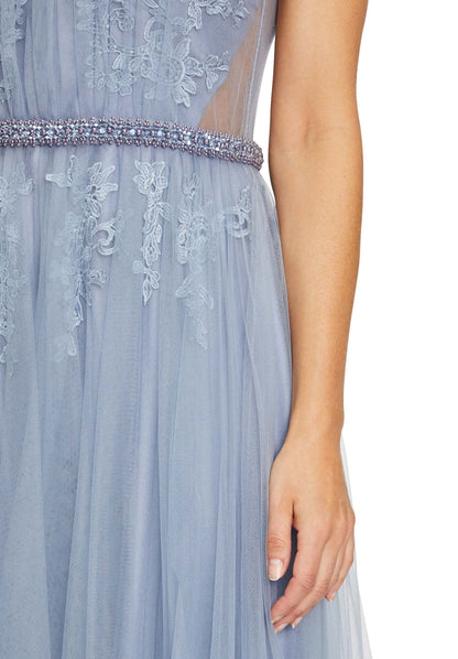 Middle Blue Dress Long Without Sleeve Vera Mont