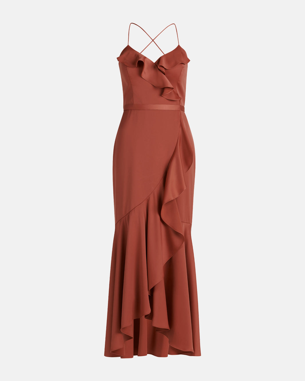 Red Dress Long Without Sleeve Vera Mont