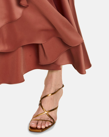 Red Dress Long Without Sleeve Vera Mont