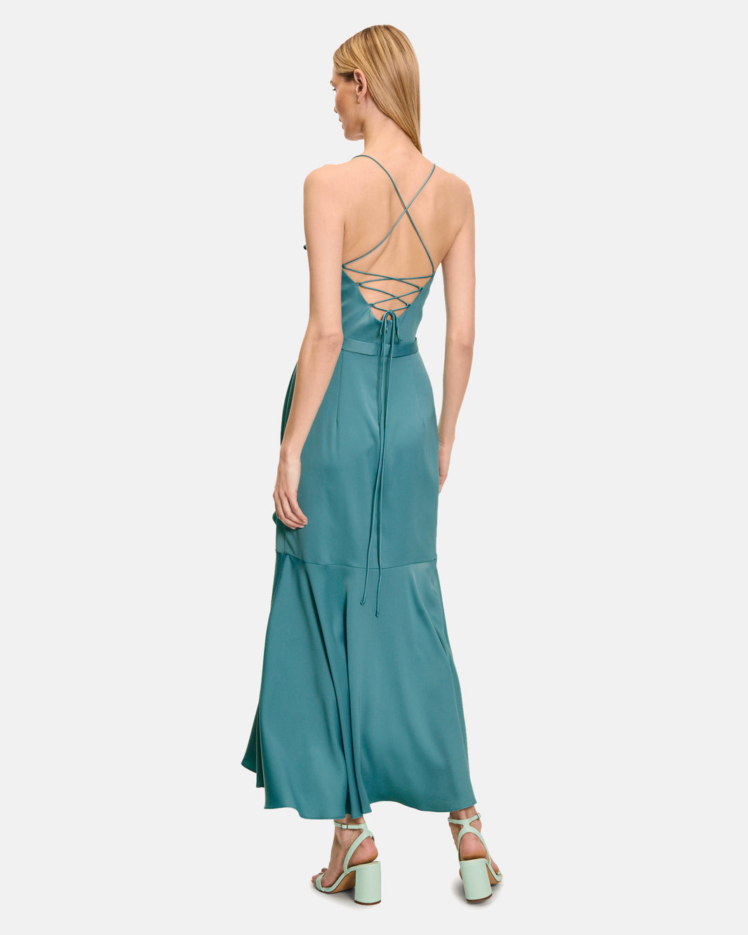 Middle Blue Dress Long Without Sleeve Vera Mont
