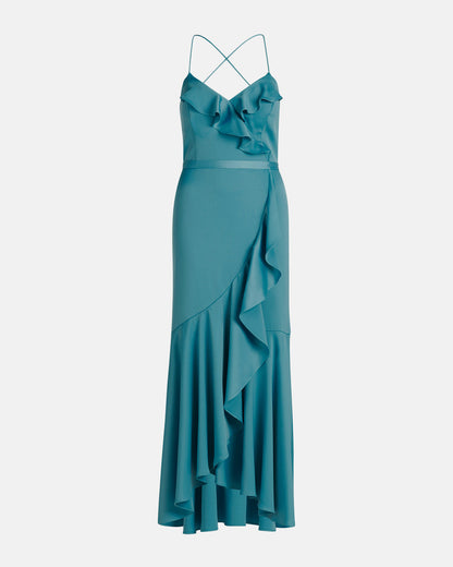 Middle Blue Dress Long Without Sleeve Vera Mont