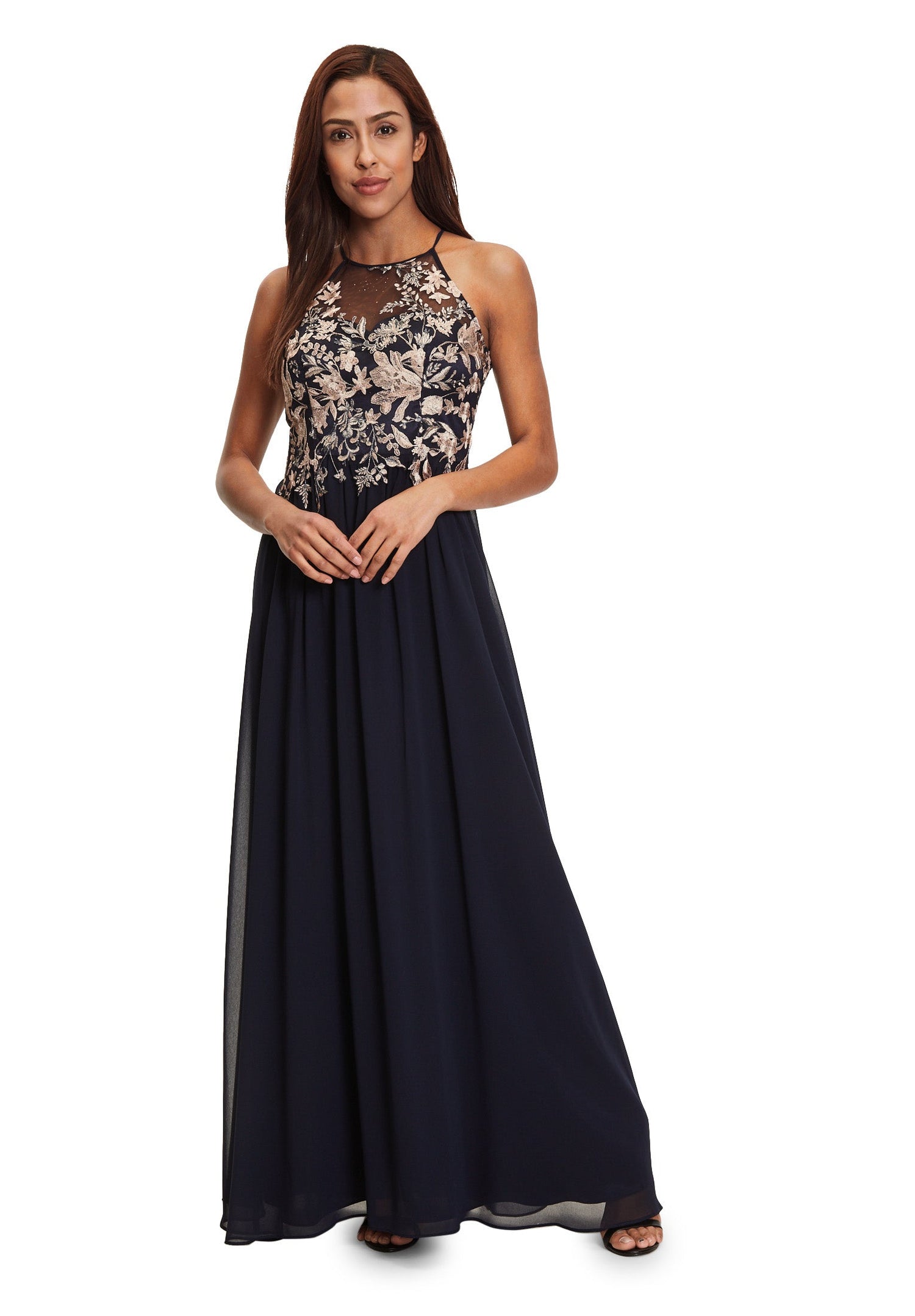 Dark Blue Dress Long Without Sleeve Vera Mont