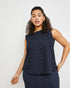 Dark Blue Blouse Without Sleeve Samoon
