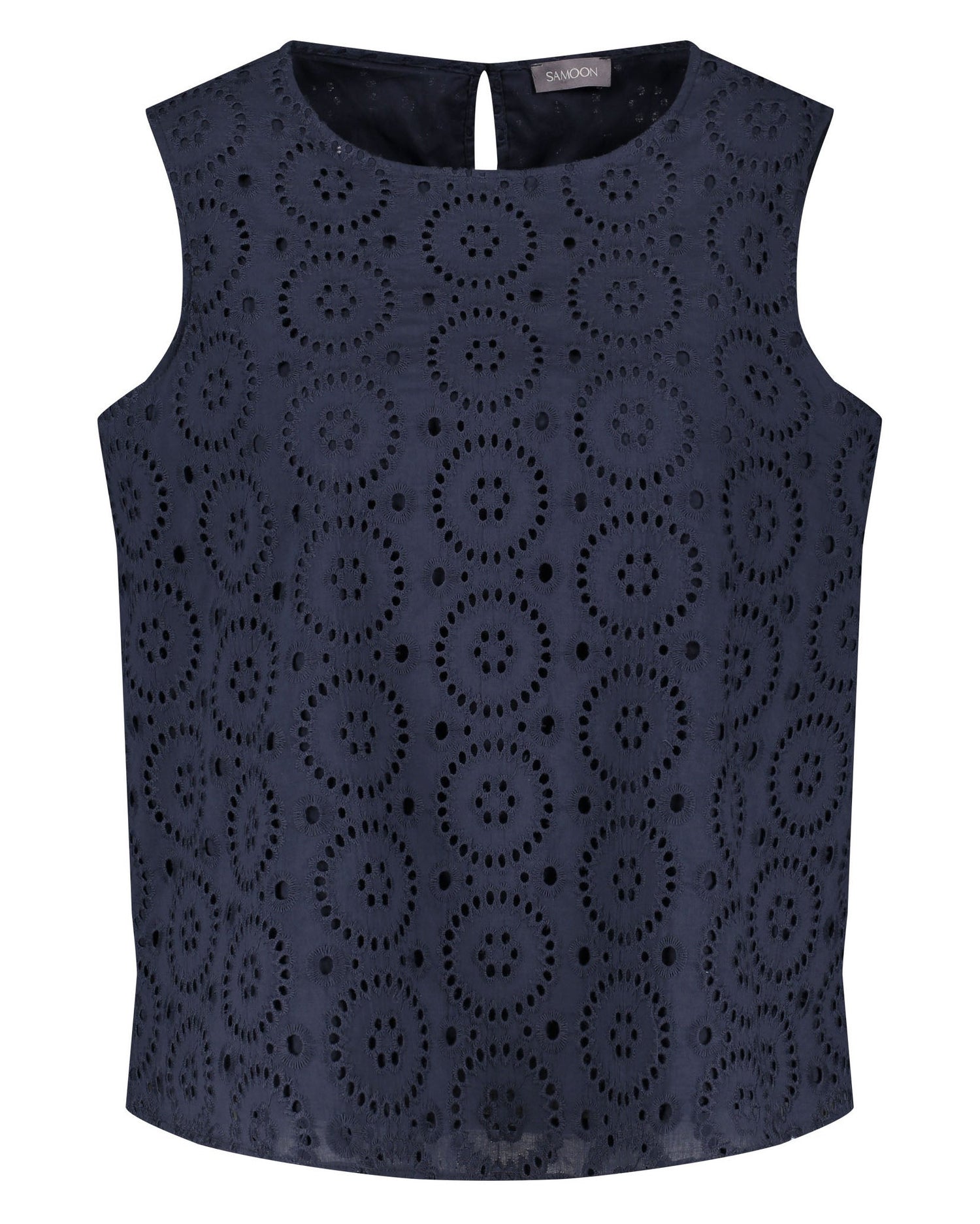 Dark Blue Blouse Without Sleeve Samoon
