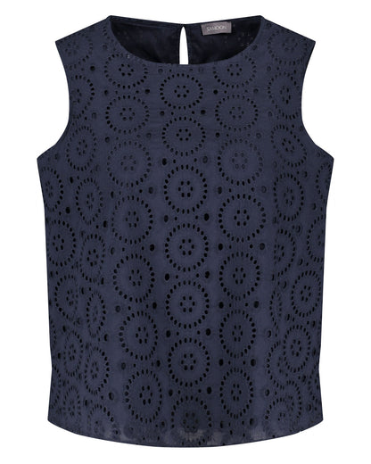 Dark Blue Blouse Without Sleeve Samoon