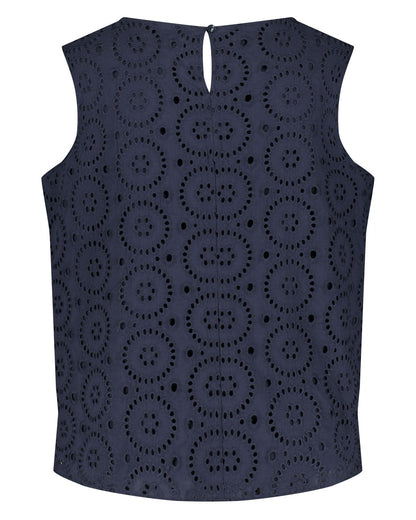 Dark Blue Blouse Without Sleeve Samoon