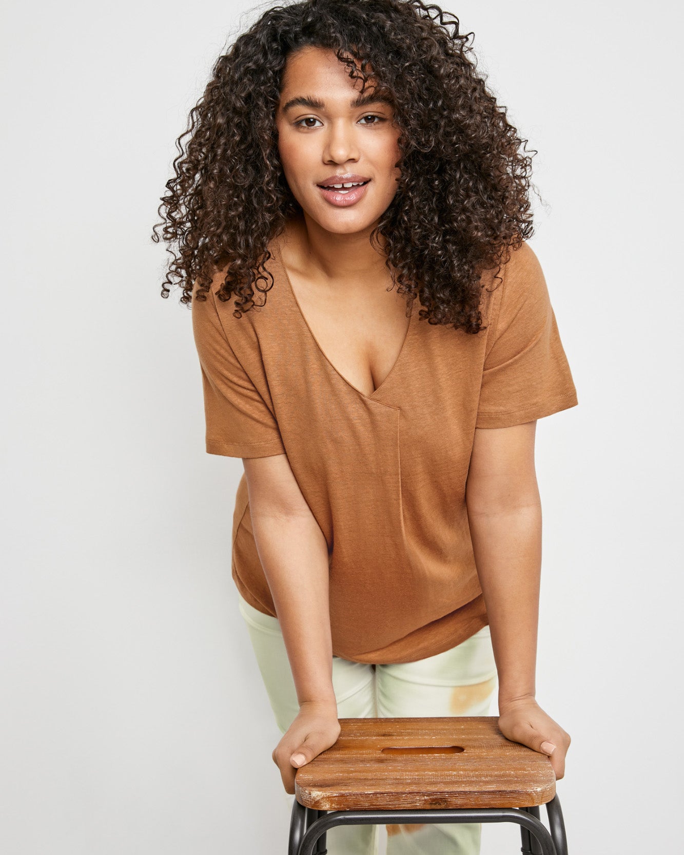 Brown T-Shirt 1/2 Sleeve Samoon