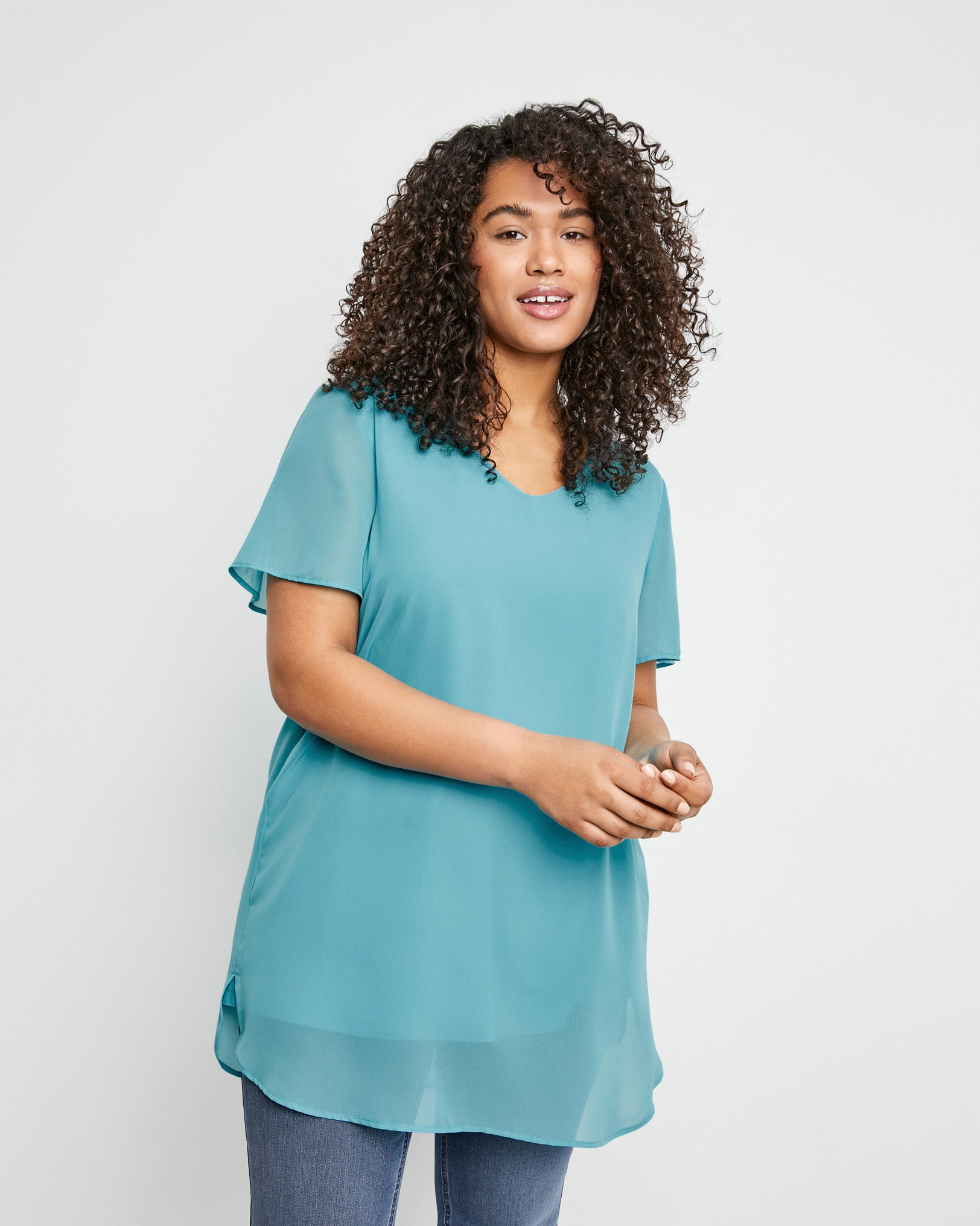 Light Blue T-Shirt 1/2 Sleeve Samoon