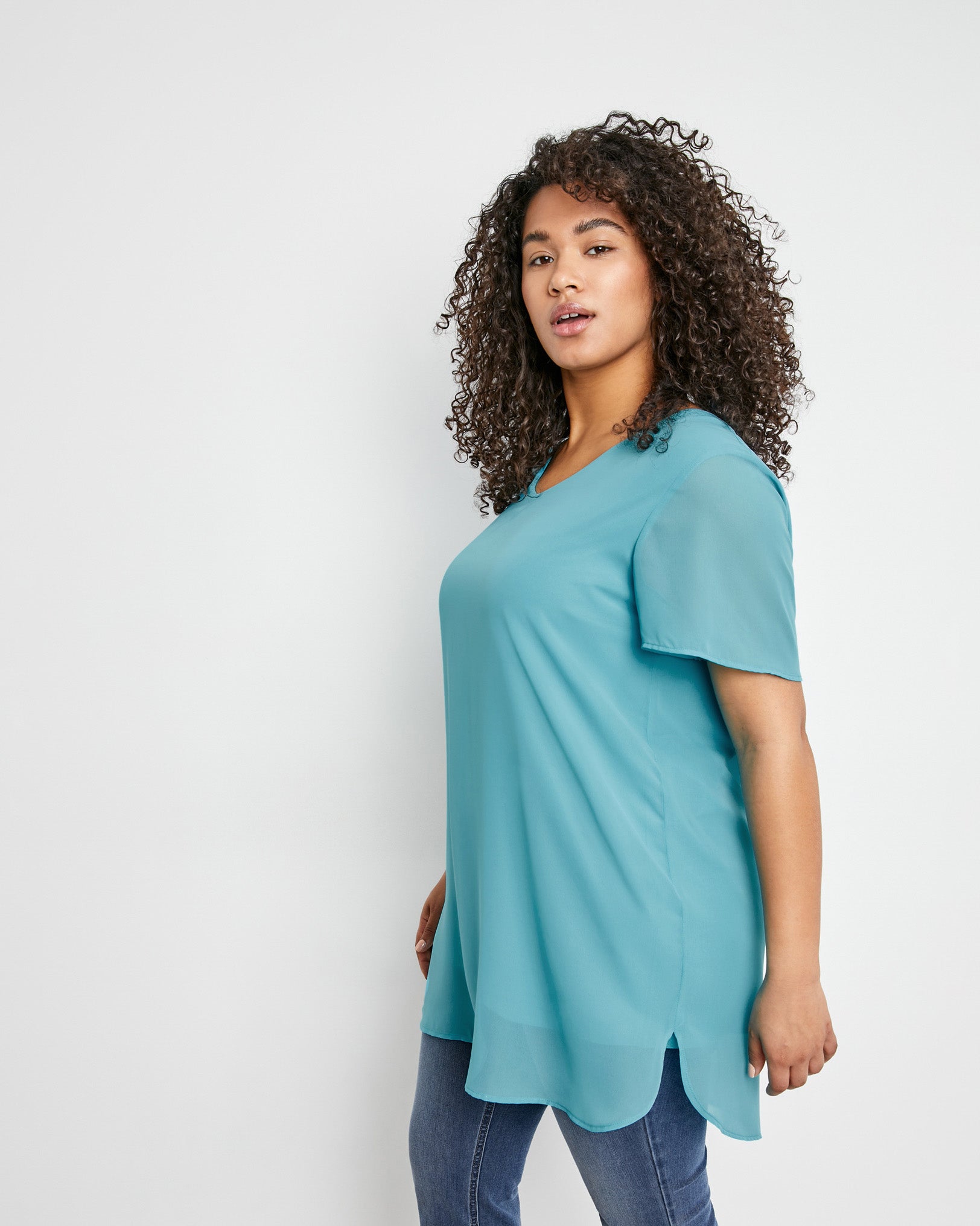 Light Blue T-Shirt 1/2 Sleeve Samoon