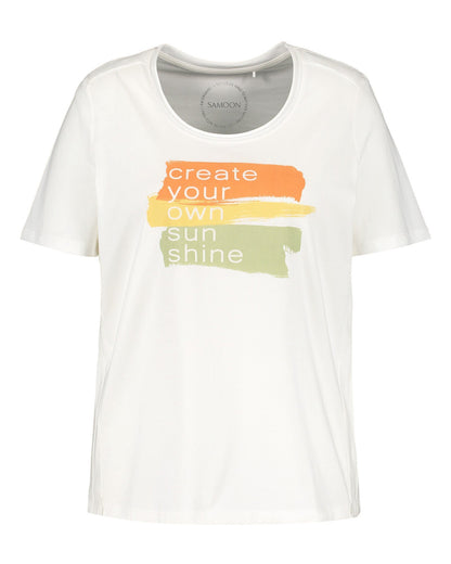 White T-Shirt 1/2 Sleeve Samoon