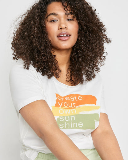 White T-Shirt 1/2 Sleeve Samoon