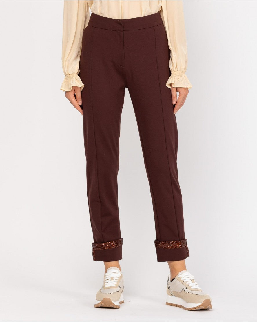 Brown High-Waisted Pants
