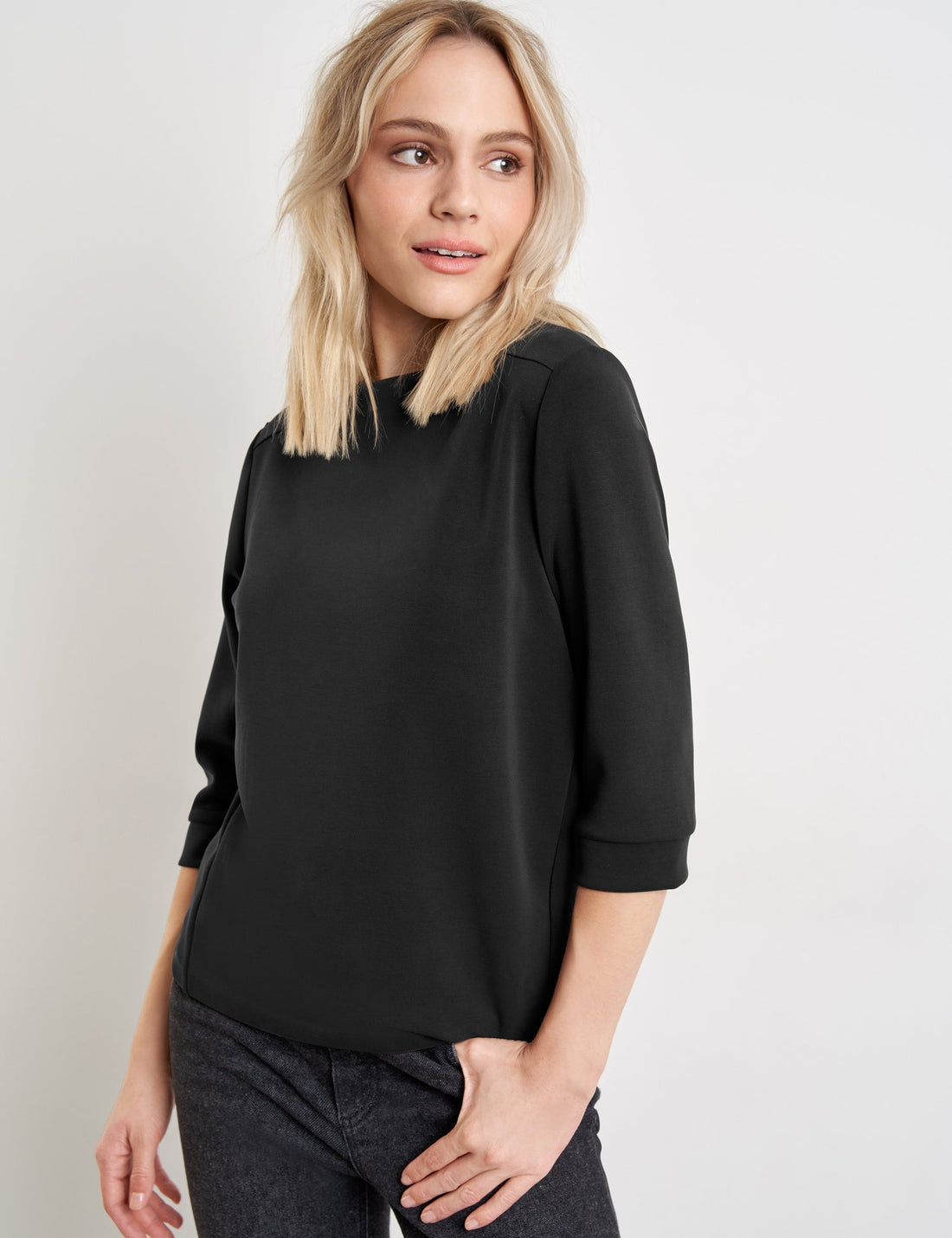 Black Soft 3/4-Sleeve Shirt Taifun