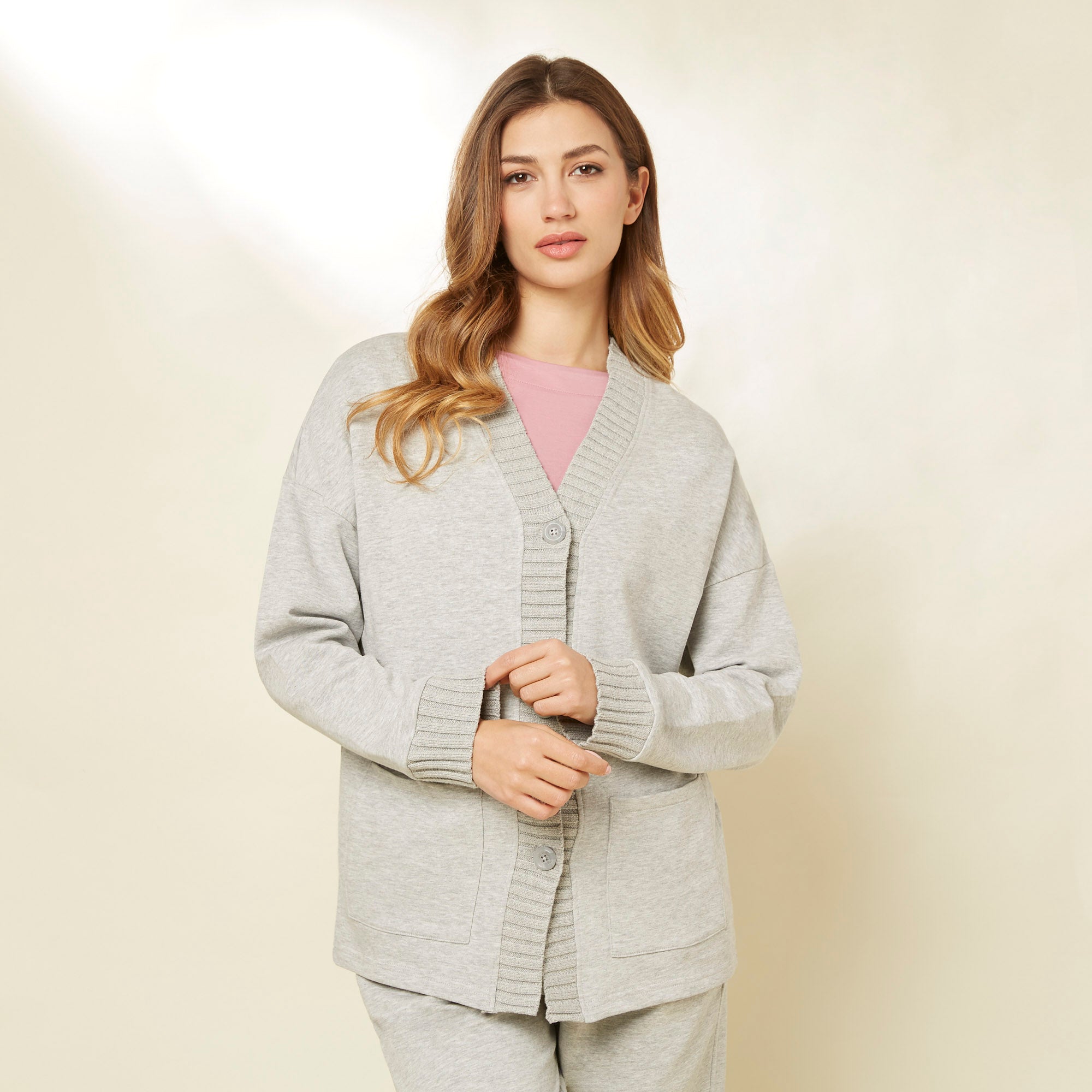 Light Melange Grey Cardigan