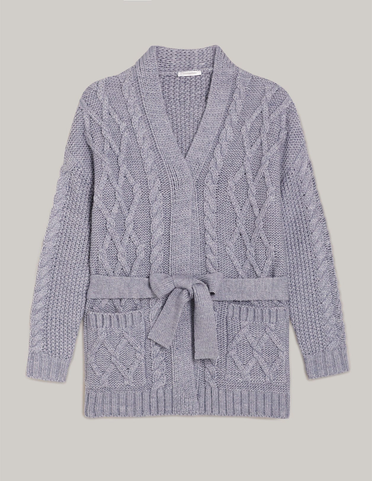 Grey Knitted Cardigan With Belt_ACDD163003_720_06