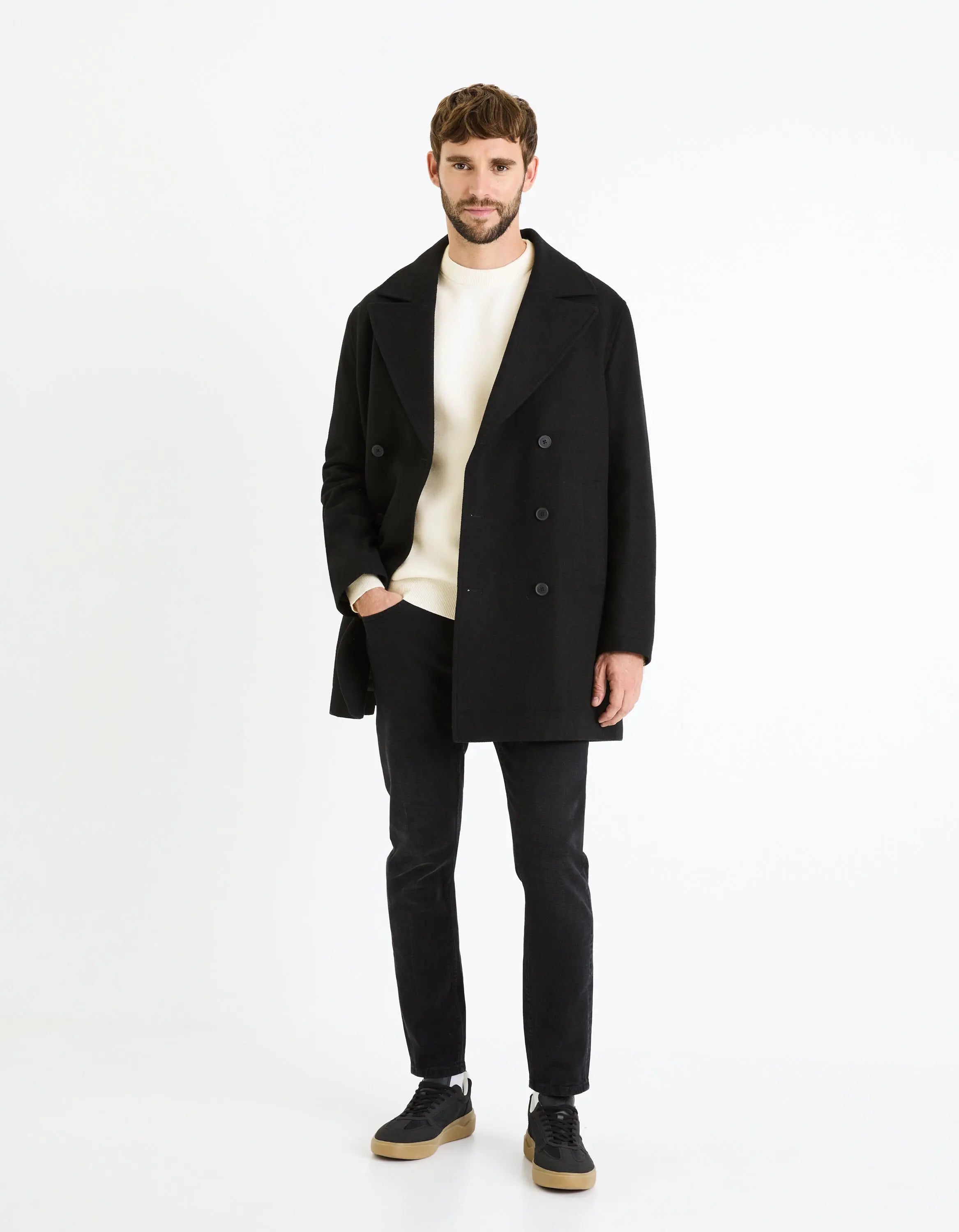 Cotton-Blend Round Neck Sweater - Beige_BECLO_ECRU_03