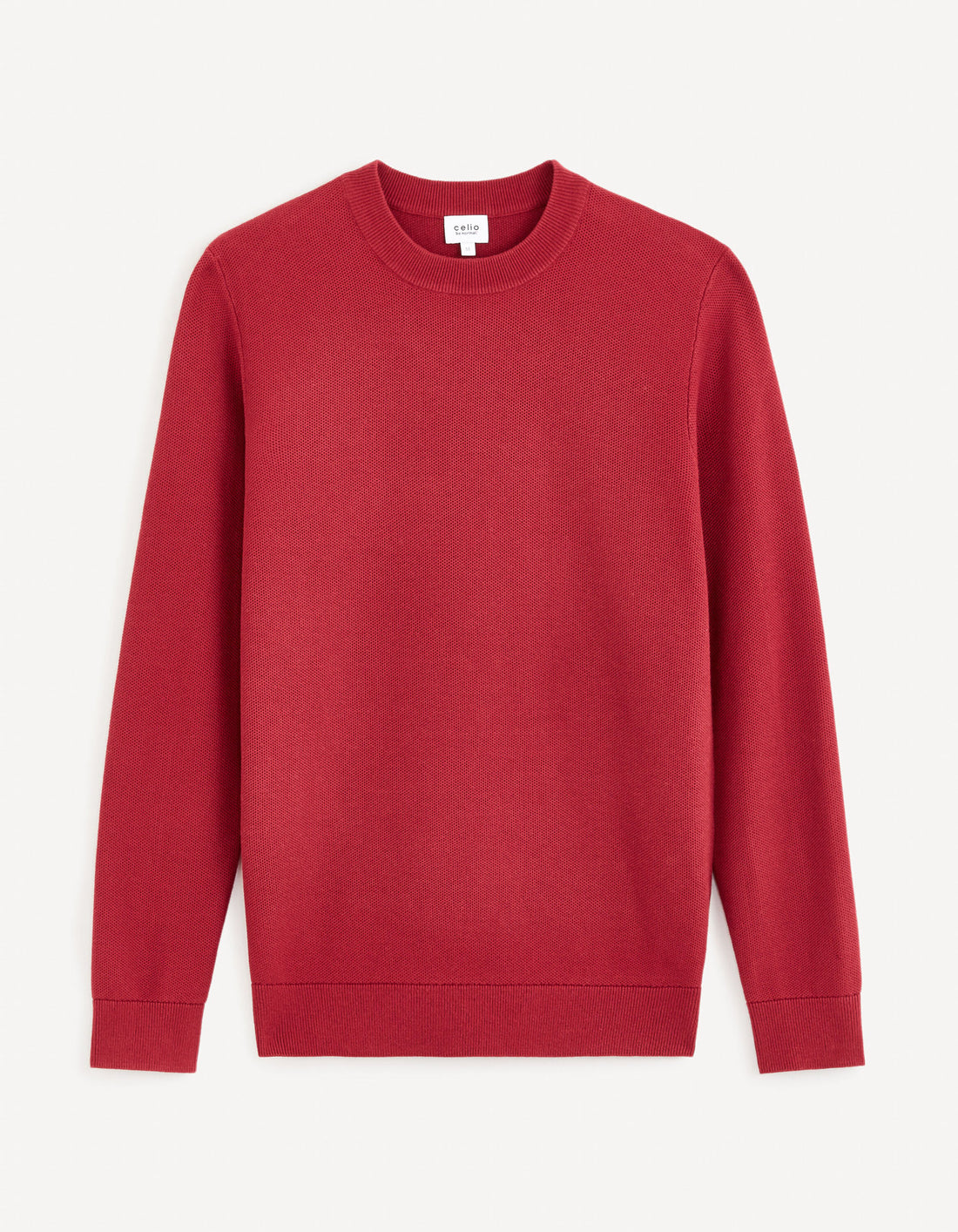 100% Cotton Round Neck Sweater - Burgundy_BEPIC_BURGUNDY_02