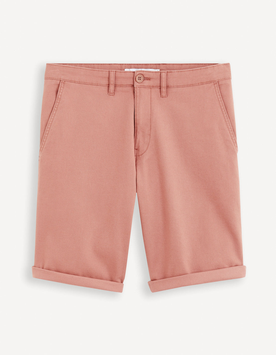 Plain Stretch Cotton Chino Bermuda Shorts - Rosewood_BOCHINOBM_BOIS DE ROSE_02