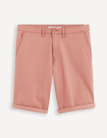 Plain Stretch Cotton Chino Bermuda Shorts - Rosewood_BOCHINOBM_BOIS DE ROSE_02