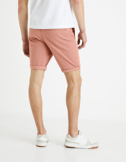 Plain Stretch Cotton Chino Bermuda Shorts - Rosewood_BOCHINOBM_BOIS DE ROSE_04