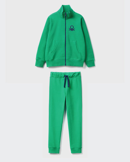 Pure Cotton Zip-Up Sweatshirt Tracksuit With Logo_01