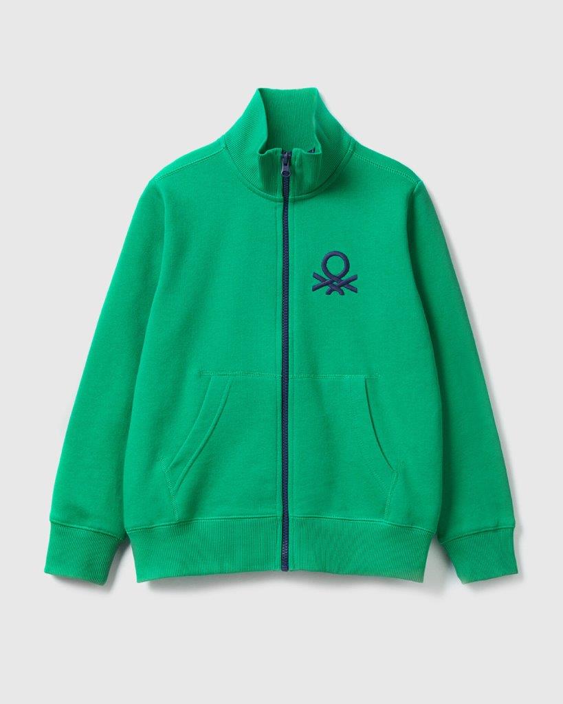 Pure Cotton Zip-Up Sweatshirt Tracksuit With Logo_02