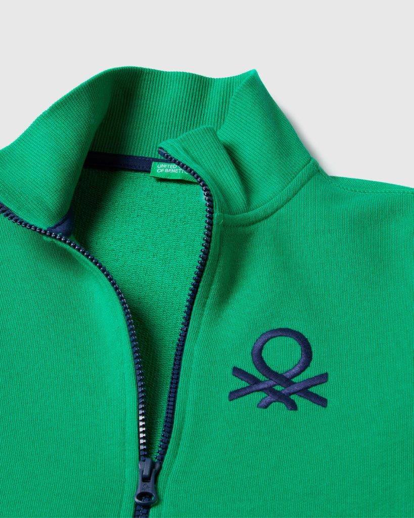 Pure Cotton Zip-Up Sweatshirt Tracksuit With Logo_03