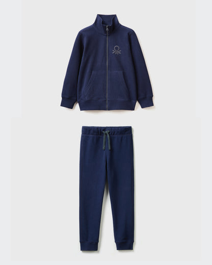 Pure Cotton Zip-Up Sweatshirt Tracksuit With Logo_01