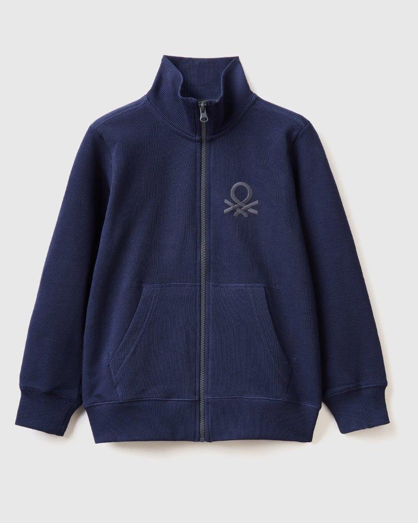 Pure Cotton Zip-Up Sweatshirt Tracksuit With Logo_02