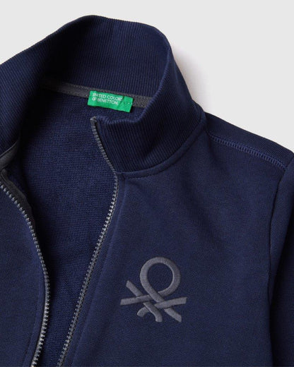 Pure Cotton Zip-Up Sweatshirt Tracksuit With Logo_03