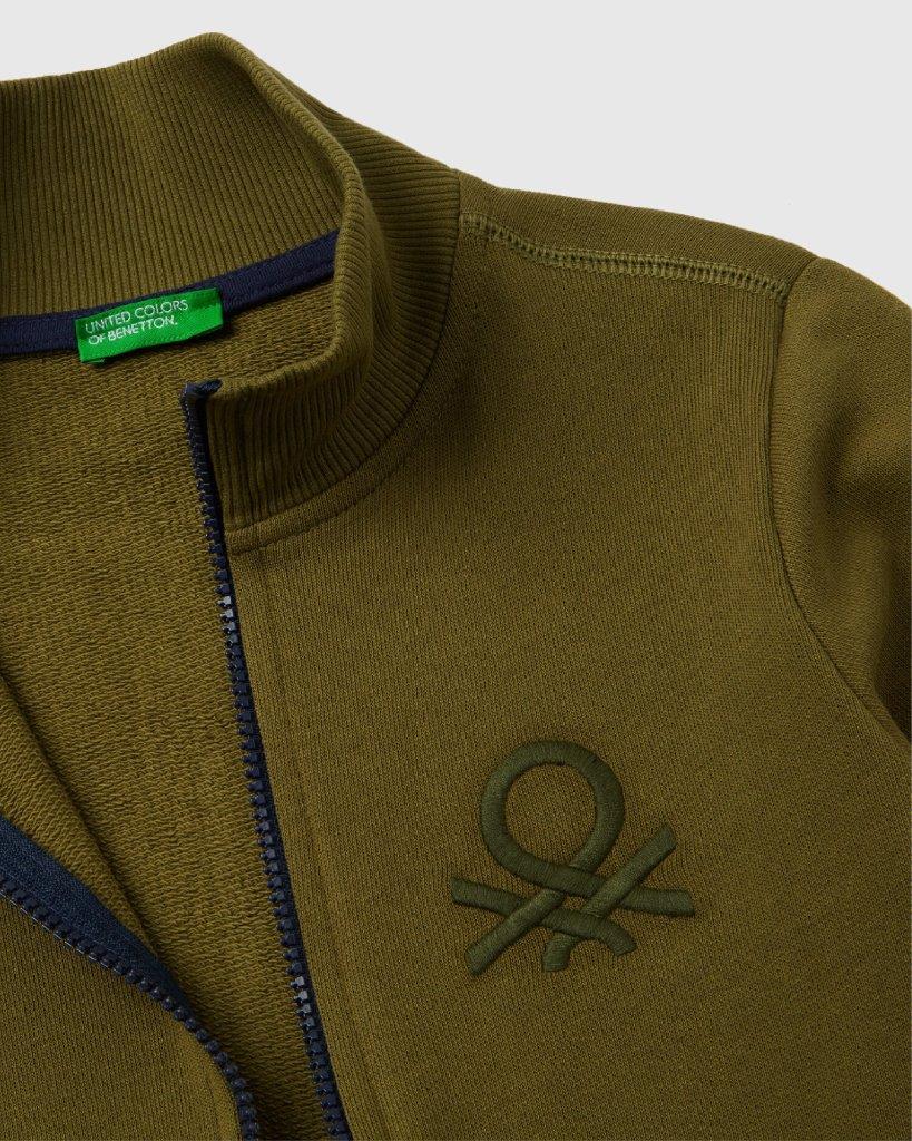 Pure Cotton Zip-Up Sweatshirt Tracksuit With Logo_03