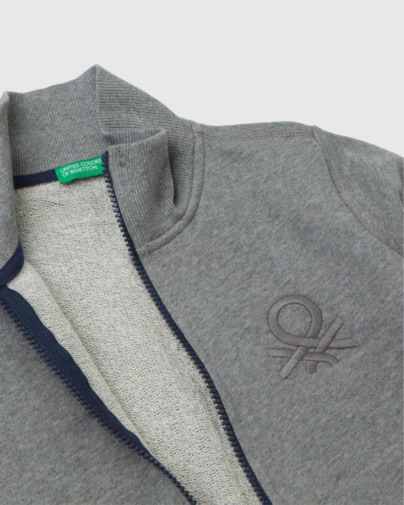 Pure Cotton Zip-Up Sweatshirt Tracksuit With Logo_02