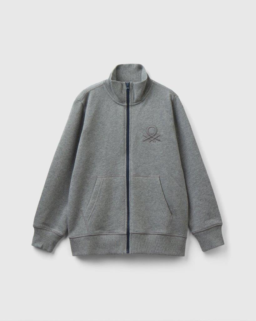 Pure Cotton Zip-Up Sweatshirt Tracksuit With Logo_03