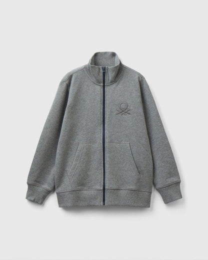 Pure Cotton Zip-Up Sweatshirt Tracksuit With Logo_03