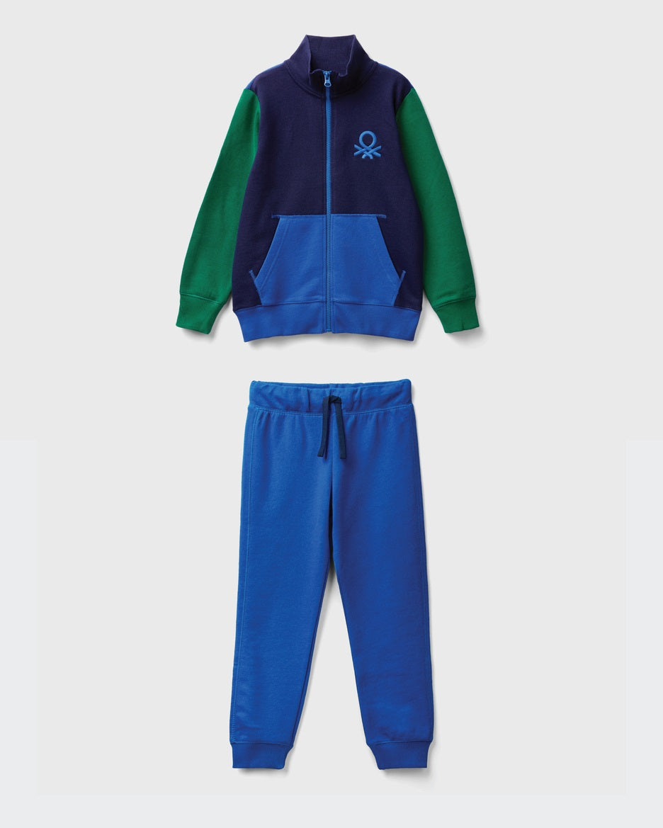 Pure Cotton Zip-Up Sweatshirt Tracksuit With Logo_01